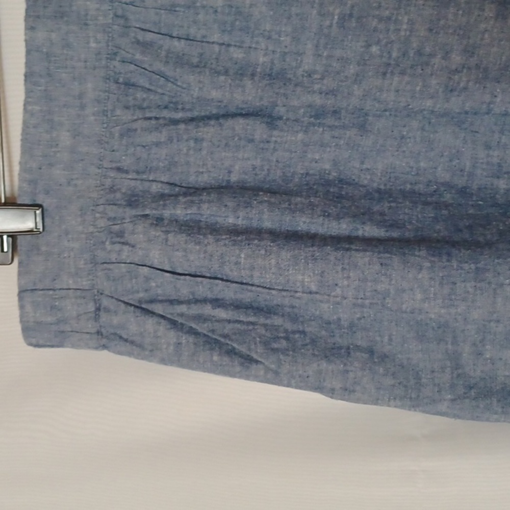 Loft Women's Blue Linen Blend Pull-on Skirt. Size L - Picture 3 of 8
